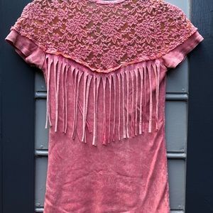 Back fringed top